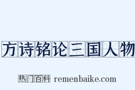 方诗铭论三国人物是什么意思的图片
